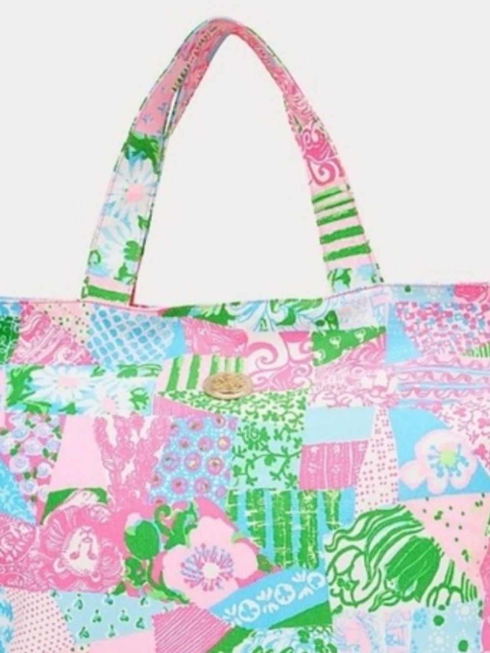 Lilly Pulitzer Pink, Green & Blue Patchwork Tote
